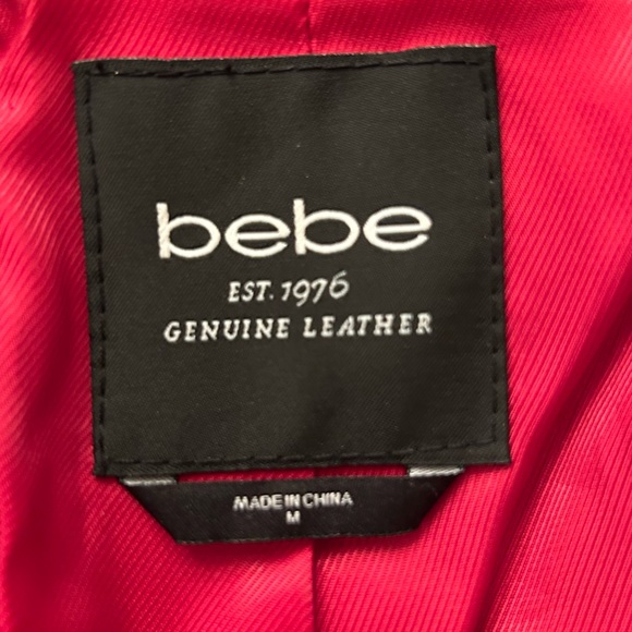 bebe  Y2K Vibrant Red Leather Jacket - Picture 8 of 9
